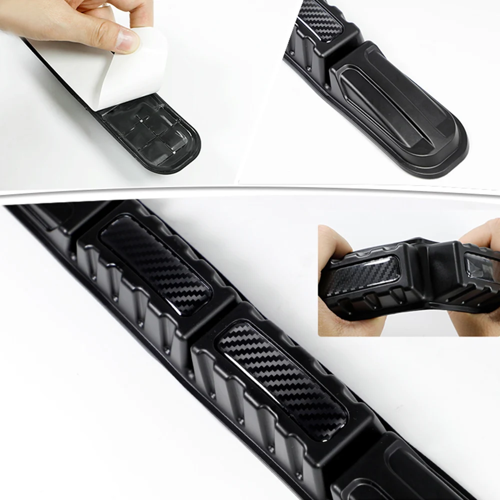 2/4pcs 자동차 바디 스포츠 스타일링 충돌 방지 스트립 조정 가능한 전면 후면 범퍼 코너 안티 스크래치 블랙 보호 스티커