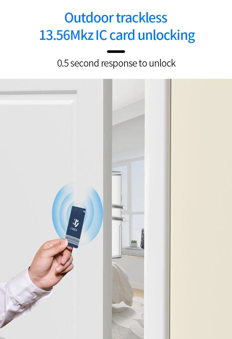 Tuya Smart Door Lock Indoor Invisible Wood Door Magnetic Lock IC Card APP Remote