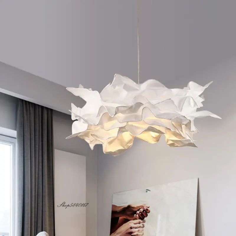 Moderne Creatieve Diy Papier Wolken Kroouchter Woonkamer Decor Eenvoudige Hanglamp Slaapkamer Lampenkap Armaturen Café Restaurant Verlichting  39