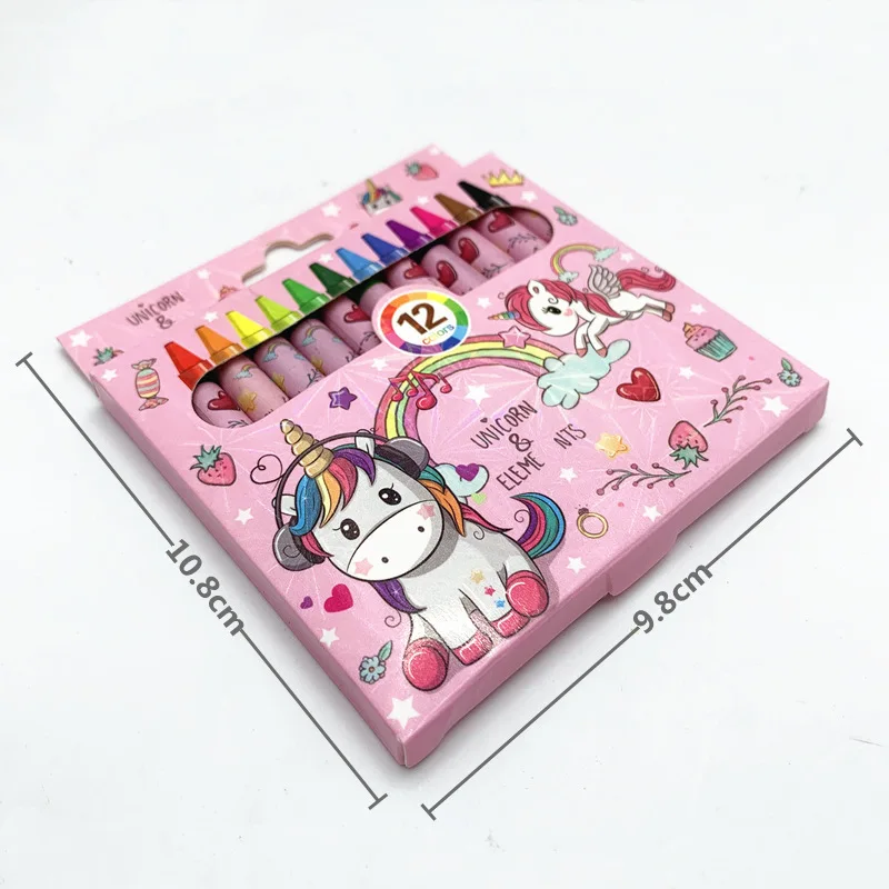 Unicorn Crayon Set 12 Color Boxed Drawing Painting Multicolor Crayons Pen Art School Supplies Hand-patinted Child Graffiti Tools colored crayons children painting supplies