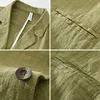 70% Linen 30% Cotton Anti-wrinkle Blazers Vintage Japan Style Spring Autumn Fall Casual Business Thin Coats 24SS Y2k Youth Male 3