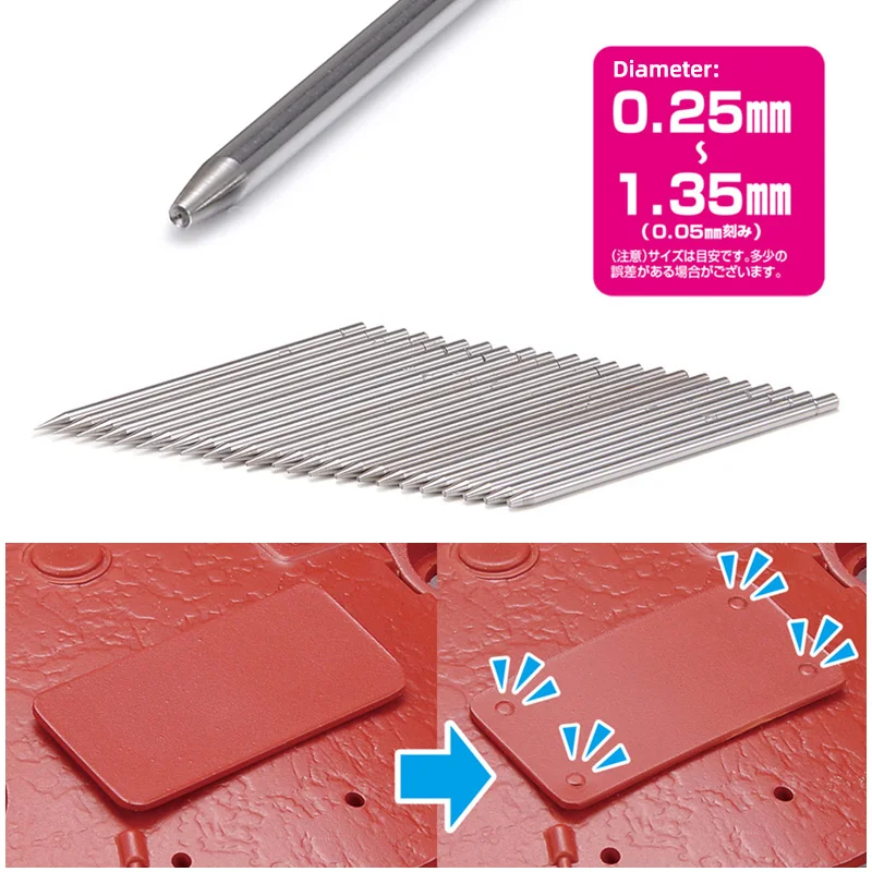 Model Tools Hobby model building tools Miniature rivet punch maker 0.25-1.35mm 23 sizes For Model DIY detail adding tool