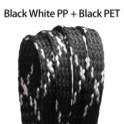 Flexible Cable Sleeving - Durable Braided Insulated Protection Wrap - 1 meter (Black White Black)