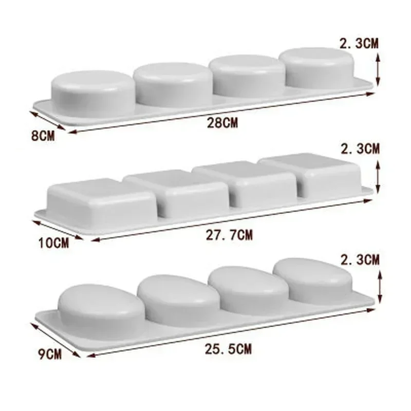 Concise Design Soaps Molds 3D Handmade Creative Moulds Oval Round Square Cake Chocolate Silicone Mold Home Kitchen Accessories