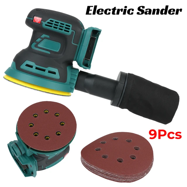 Ponceuse électrique pour batterie Makita, papier de verre, meuleuse à bois,  machine à polir, outils de ponçage électriques en orbite aléatoire, 3  vitesses, 125mm - AliExpress