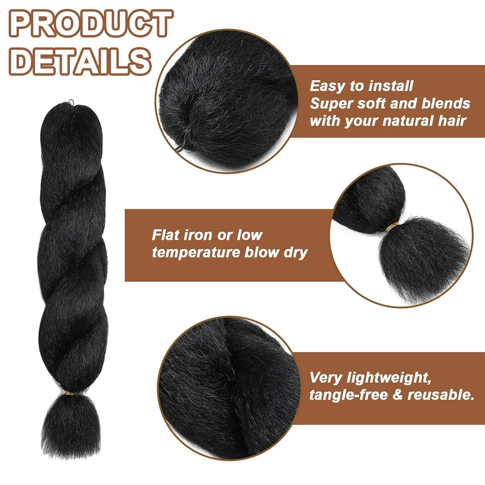 26inch Kinky straight Vixen Crochet Bundles crochet hair 1/2/3packs Yaki Premium Synthetic Fibers for black women Hair Extension