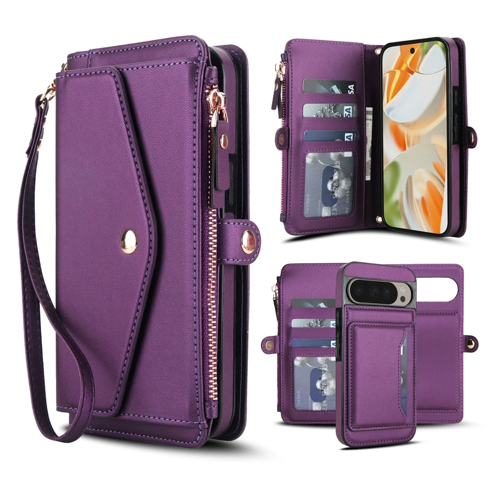 Versatile Crossbody Detachable Wallet Case with Card Slots and Lanyard Purse