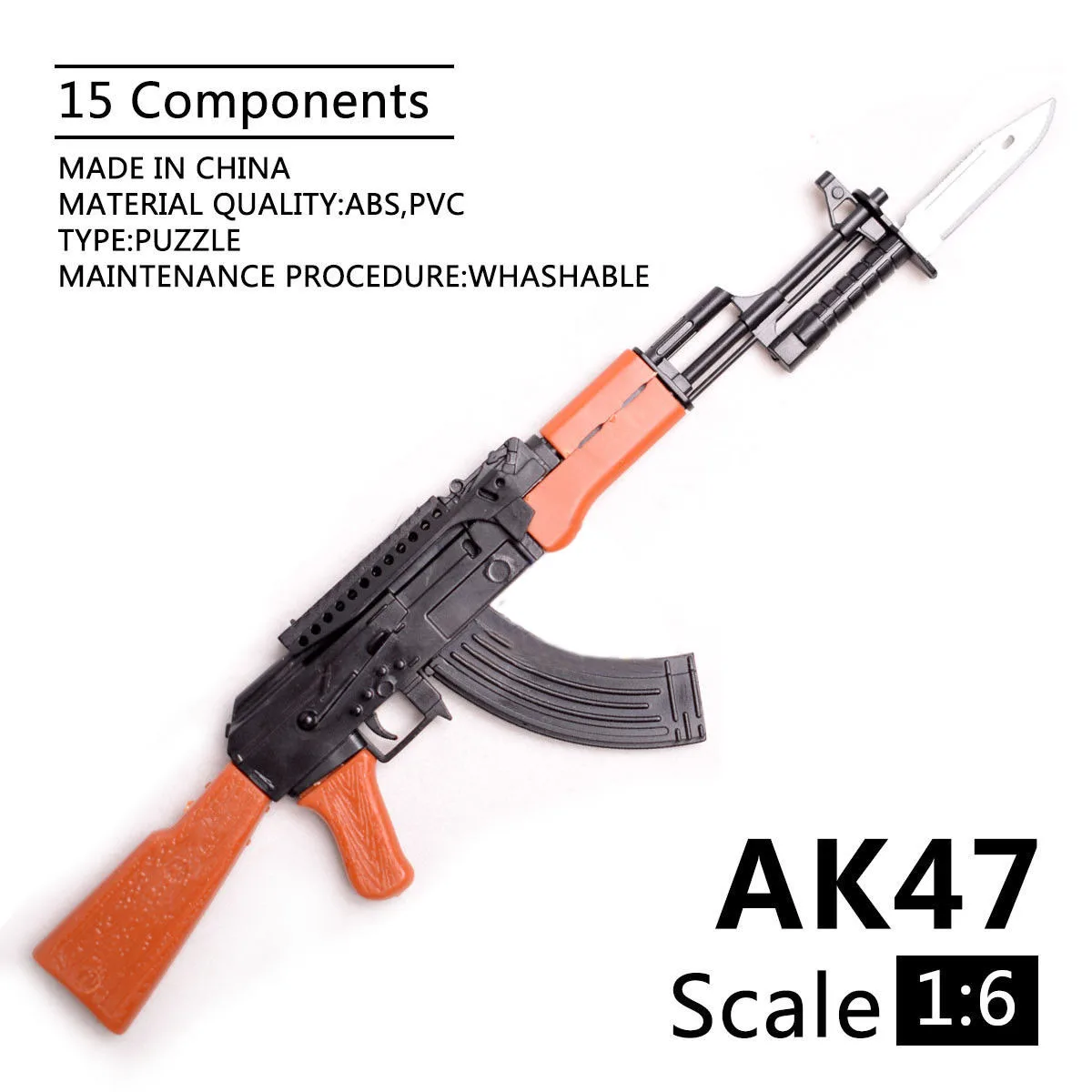 1:6 스케일 장난감 미니 총 모델 M134 MG42 AK47 98K 소총 퍼즐 조립 블록 장면 샌드팬 게임 장난감