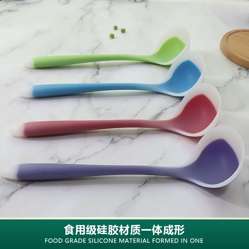 

Силиконовая ложка с длинной ручкой, силиконовая ложка для пищевых продуктов, устойчивая к высоким температурам, антипригарная силиконовая ложка
