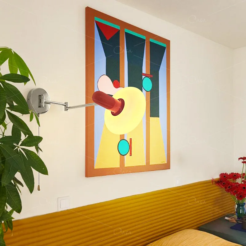 Bauhaus Folding Rocker Arm Wall Lamps Color Memphis Children's Room Lamp Nursery Boys Girls Bedroom Bedside Reading Wall Lights 4