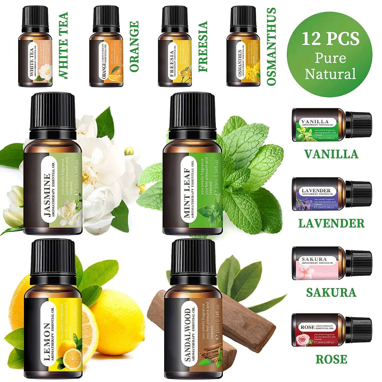 Essential Oil Sets Bottle Sets Home Care Fragrance Humidifier Aromatherapy Essential Oil Set Gifts essential oil set 12PCS