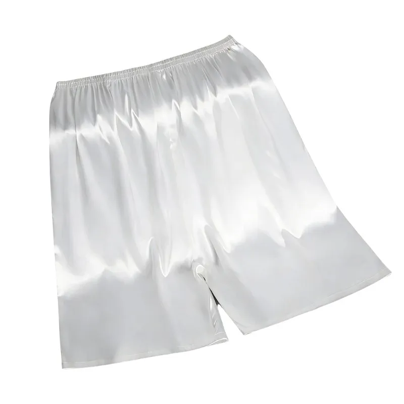Sexy Sleepwear Men Semi Sheer Sleep Shorts Elastic Waist Silky Loungewear Comfort Casual Nightwear  Pajama Shorts Lounge Pants - 6