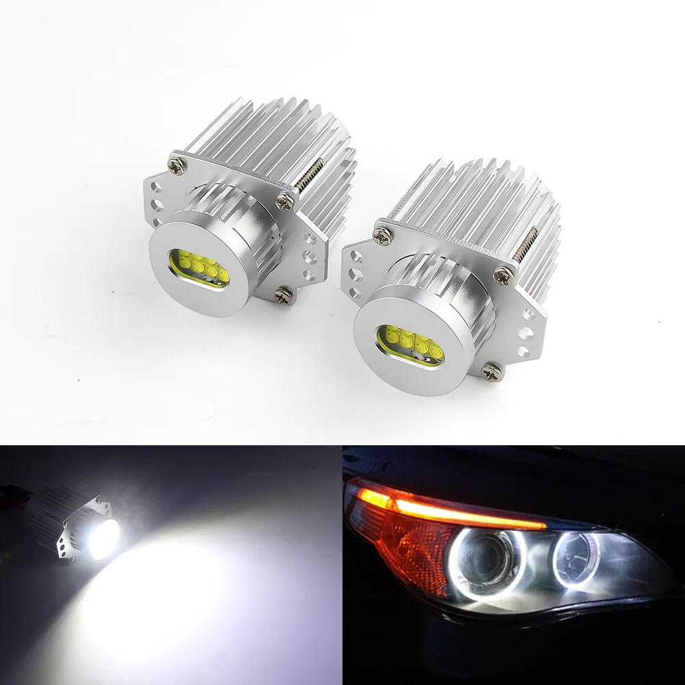2PCS 6000K White  5000LM  XBD Chips  LED Angel Eye Light Halo Lamp For BMW 04-08 E90 / E91 LCI Halogen Headlight Models