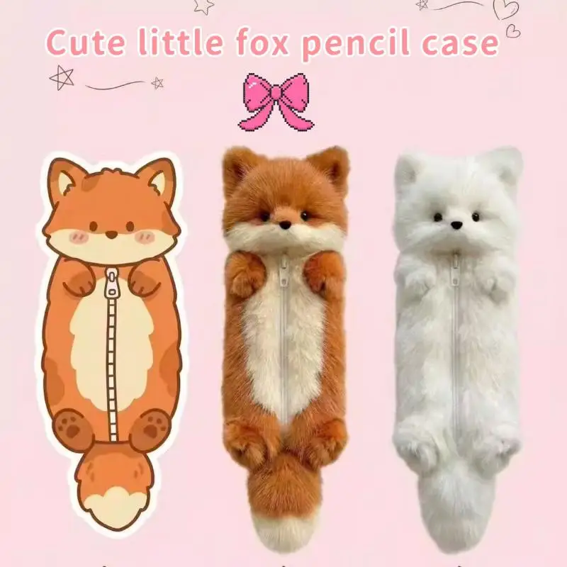 Astuccio in Peluche a Forma di Cartone Animato, Borsa Portaoggetti per Cancelleria Studenti