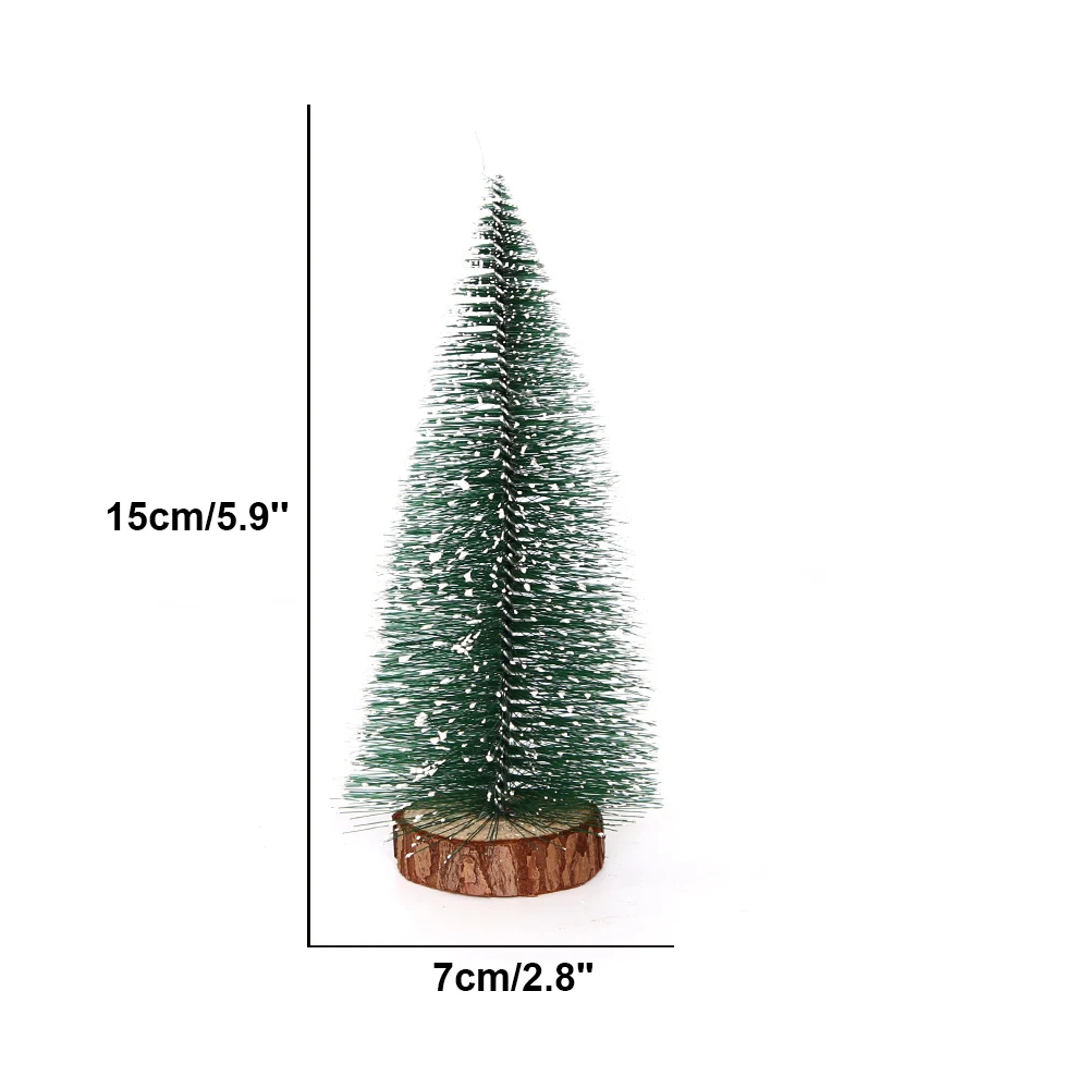 Adornos navideños en miniatura artificiales para árboles de Navidad, cedro, nieve, pino, decoración de mesa para el hogar y la oficina, regalos de paisaje navideño 2024