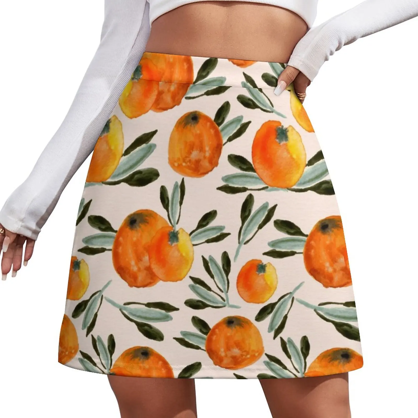 Sunny orange Mini Skirt night club outfit luxury designer clothing women