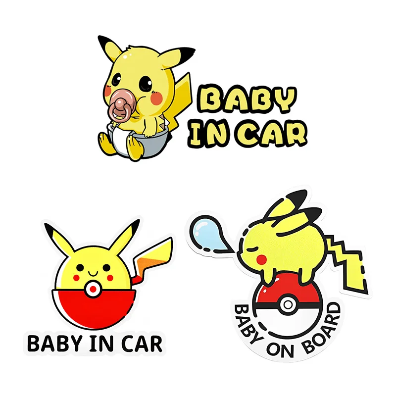 

Pikachu Baby on Board Car Sticker Decals for Car Truck Window Funny JDM Waterproof Sunscreen Decals