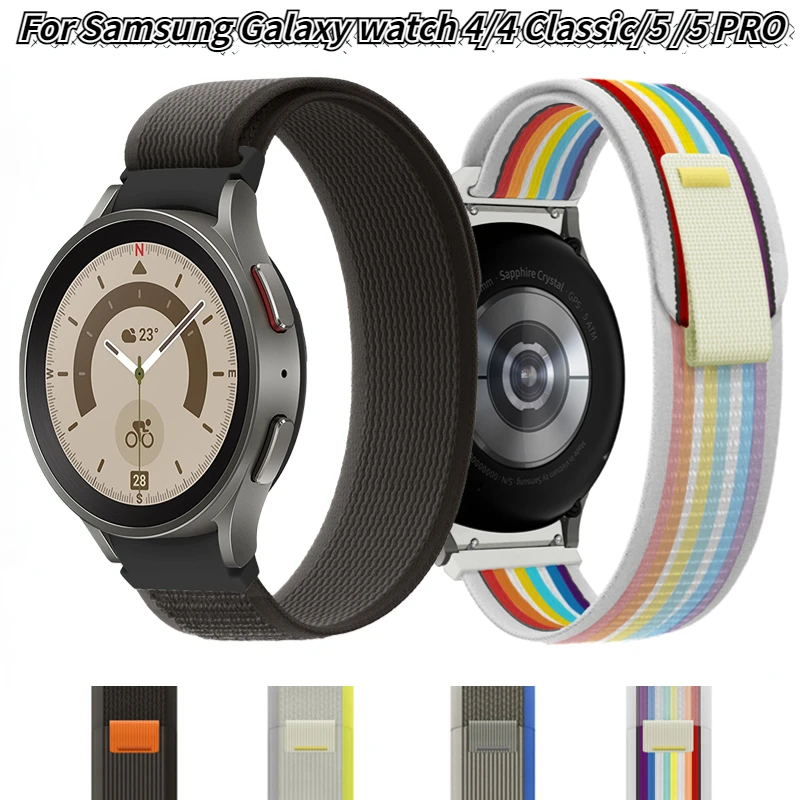 

Ремешок нейлоновый для Samsung Galaxy watch 4/5/5 Pro, сменный Воздухопроницаемый браслет для Samsung 4 Classic 42 мм 46 мм, 40 мм 44 мм 45 мм