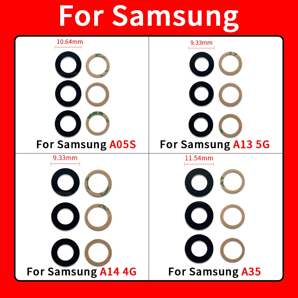 접착제 포함 후면 카메라 유리 렌즈, 삼성 A03, A05, A05S, A13, A14, 4G, A15, A25, A35, A52, A55, 5G 카메라 유리, 신제품