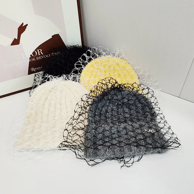 Hat Veil Women Winter Acrylic Knit Beanie Warm Accessory For Cold Weather Autumn Sports Skiing Outdoor Holiday 5