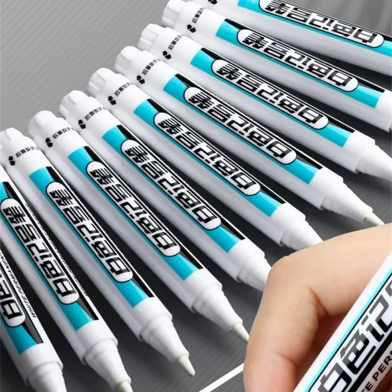 6pc White Acrylic Marker Paint Pen，0.7mm 1.0mm 2.5mm Nib， Maker Pen for Wool Canva Tire Glass Rock Metal, Art Supplies 5
