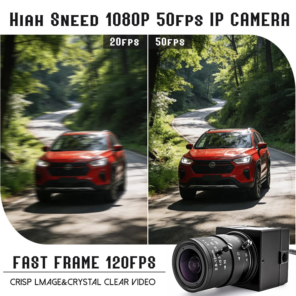 10X Zoom Industrial IP Camera 2MP 50FPS High Speed Motion Camera 5-50mm Manual Z