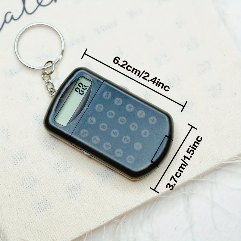 Mini Transparent Flip Calculator Portable Calculators Students' Supplies Gift Cute Calculator with Keychain