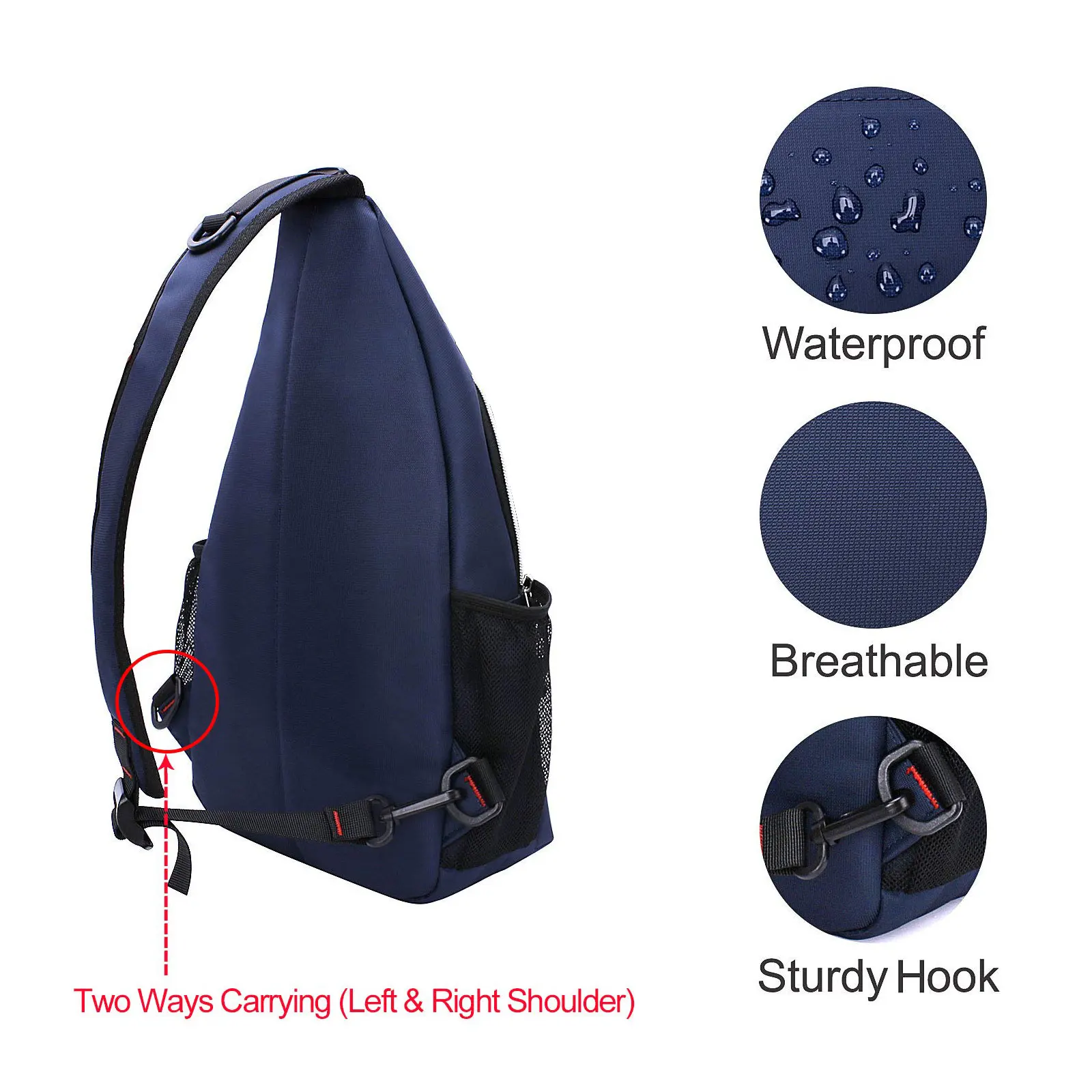 Multipurpose Crossbody Shoulder Bag Travel Hiking Daypack for Men