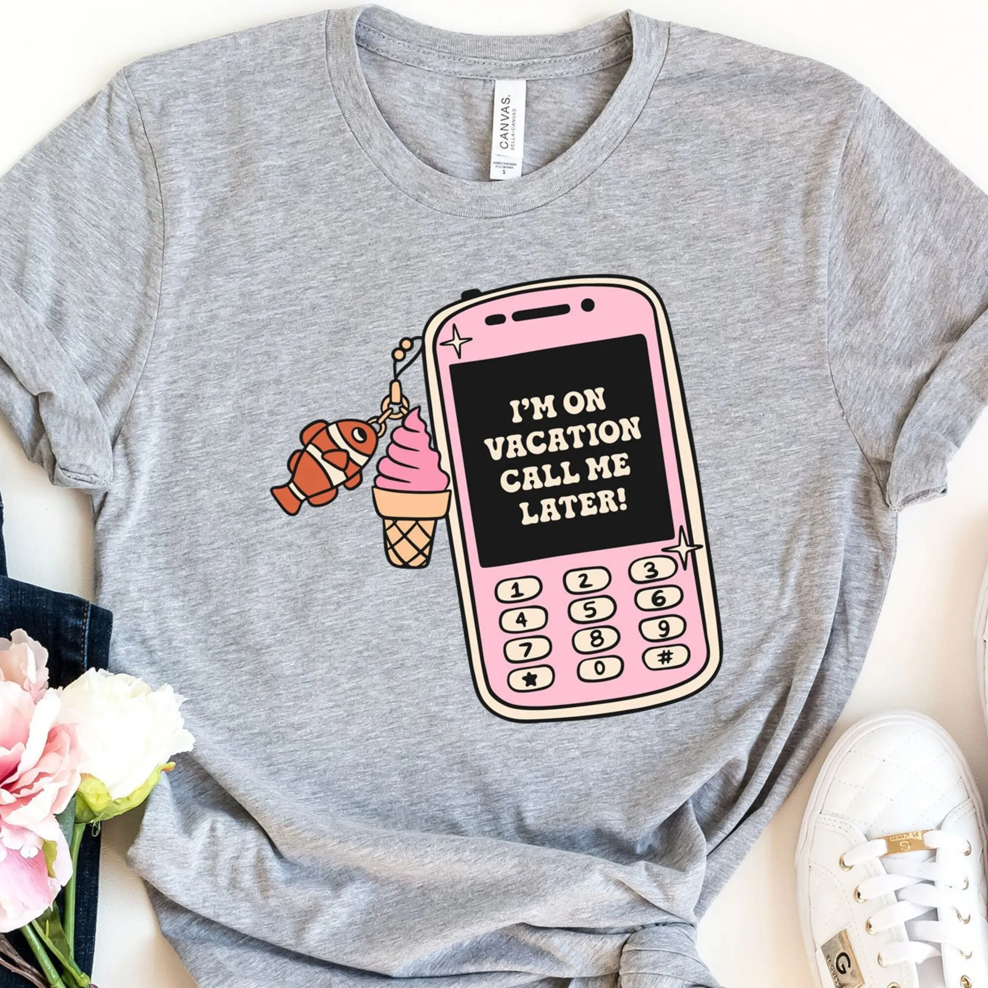 Sono In Vacanza Chiama Me Later T Shirt Vacay Mode Funny Road Trip Adventure Lover Outfit Girls
