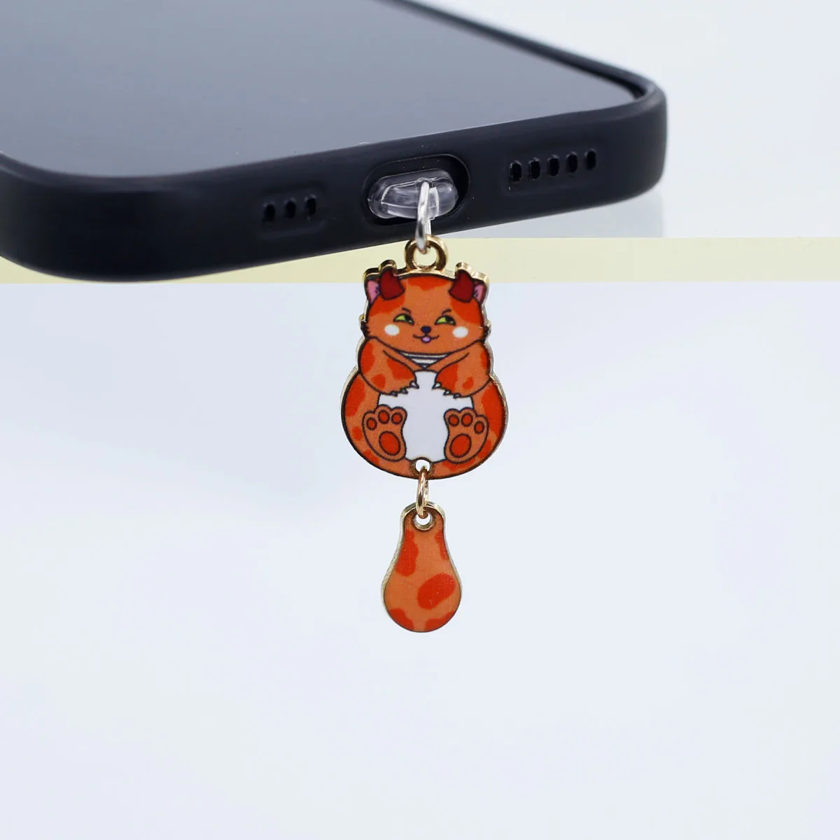Handy-Staubschutz mit beweglichem Katzenanhänger und Ausdrucks-Gesicht, Zubehör-Dekoration für iPhone 17 Typ-C-Anschluss, Anhänger-Lanyard – Detail 4