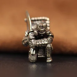Japanese Broadsword-Inspired Brass Knife Beads and Lanyard Charms for Outdoor Paracord Accessories (White Brass)