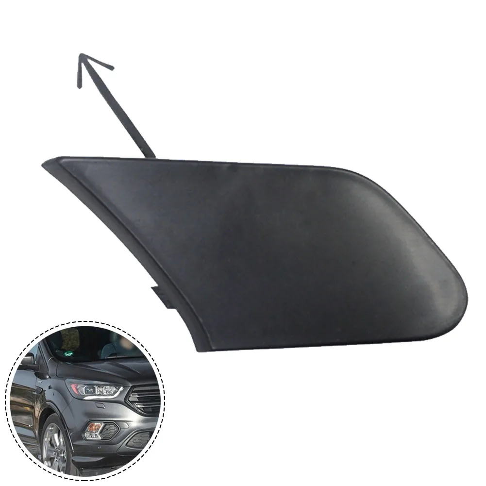Front Bumper Tow Hook Cover - Black Plastic, Direct Replacement, Exterior Accessory