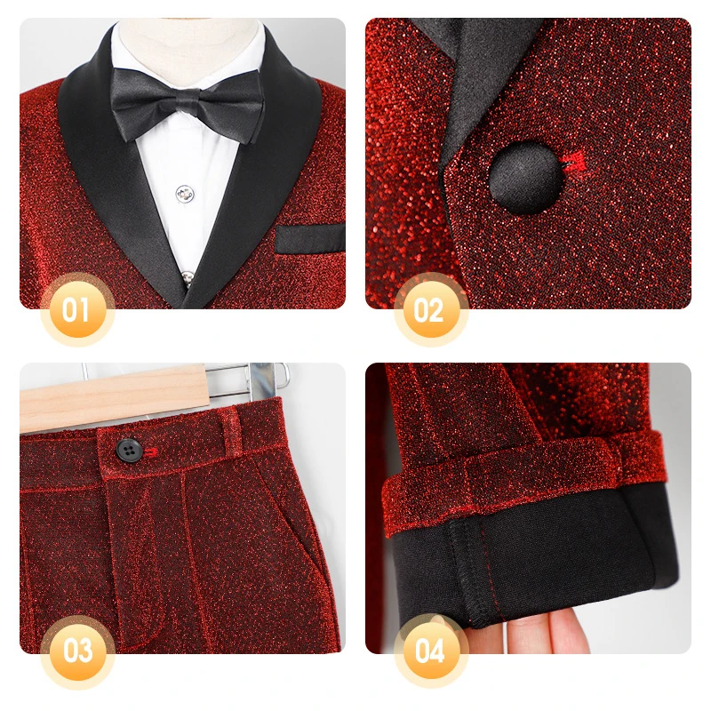 Set Abbigliamento Bambino Elegante - Camicia, Papillon, Gilet E Pantaloni Per Cerimonie (2-14 Anni) - Foto 4