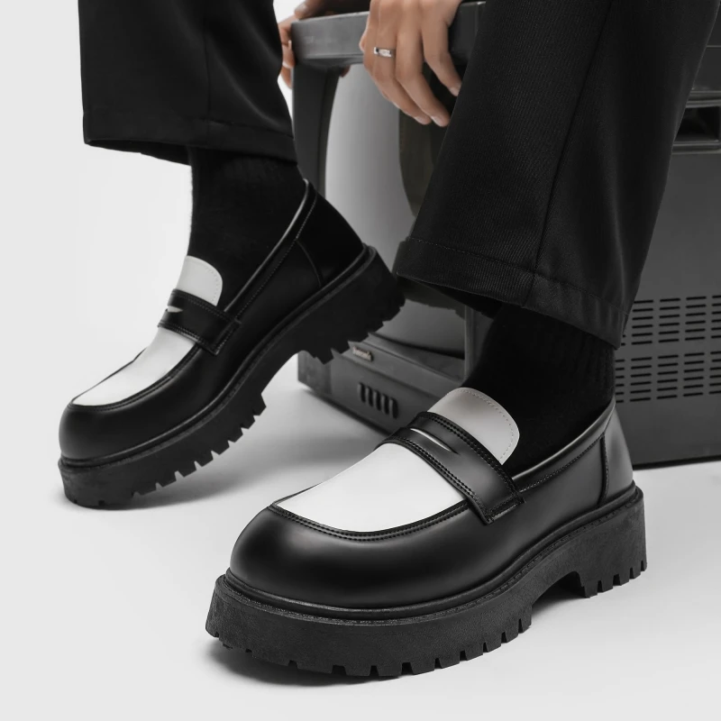 STRONGSHEN Men Leather Shoes Platform Loafers Fashion Luxury Formal Business Shoes Slip on Mocassin Shoe Homme Zapatos De Hombre