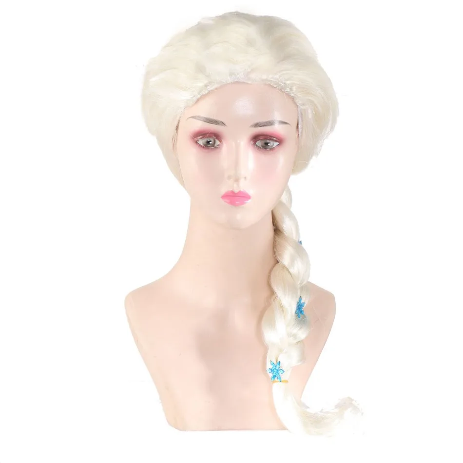 Elsa Cosplay Wigs Princess Girls Dress Up Halloween Carnival Purim Masquerade Party