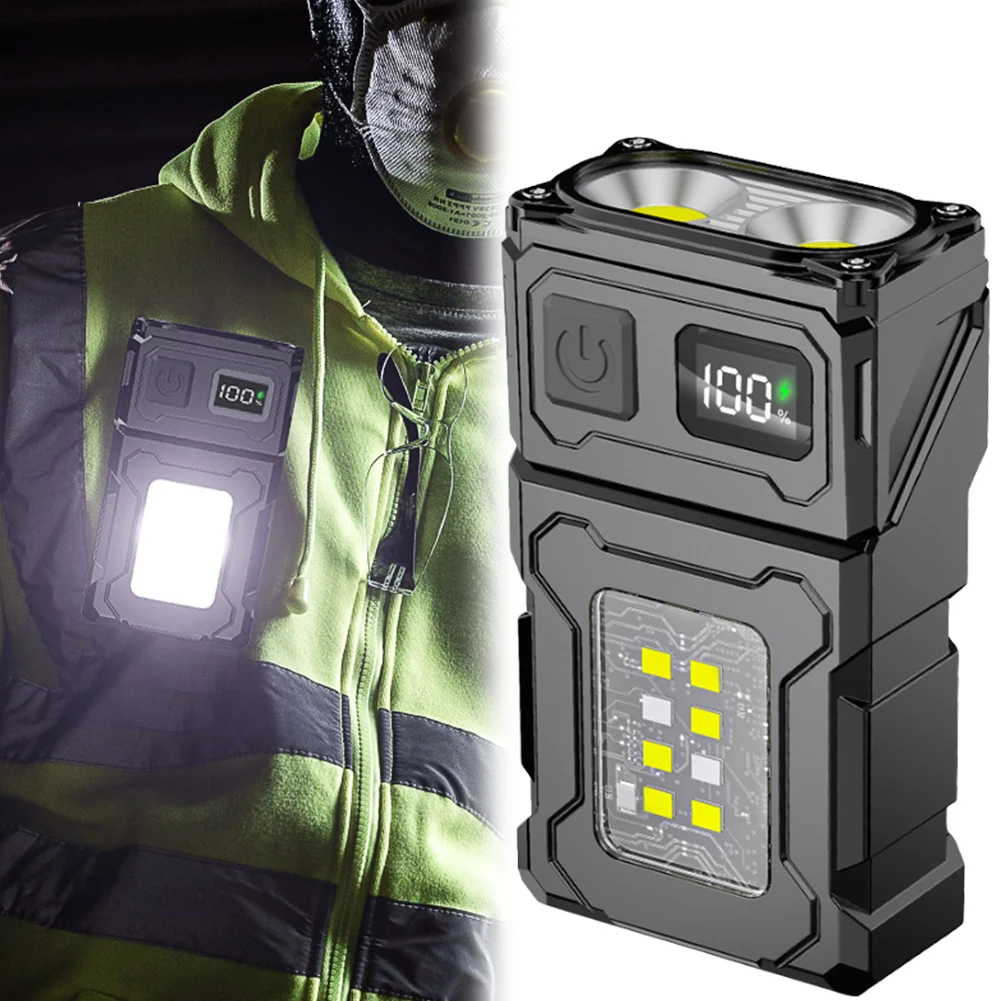 COB SMD Pocket Emergency Lantern 500LM Powerful Mini Torch 1200mAh LED Keychain Flashlight Rotatable for Camping Fishing Walking