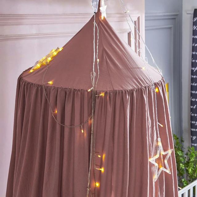 Battilo Lit d'enfant Moustiquaire Balde de lit pour chambre de garçons et de filles Rideau de lit pour enfant Berceau Tente d'enfant Tent de jeu ronde suspendue 3