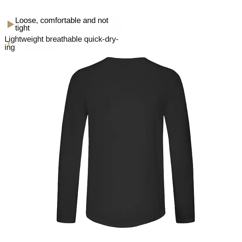 Outdoor long sleeve quick drying clothes men loose sweat absorption marathon spring and autumn running fitness T-shirt