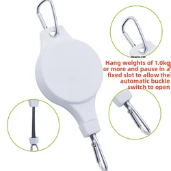 Adjustable Height Heavy Duty Retractable Plant Hanger for Indoor & Outdoor Hanging Baskets (WHITE)