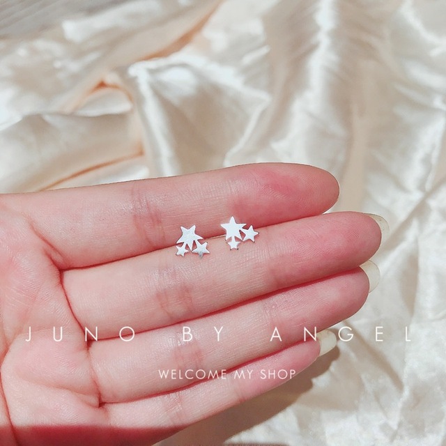 Minimalism Mini S925 Silver Earrings Gold Plated Stud Earring Star Moon Korea Women Earrings 2022 Cute Trend For Teens