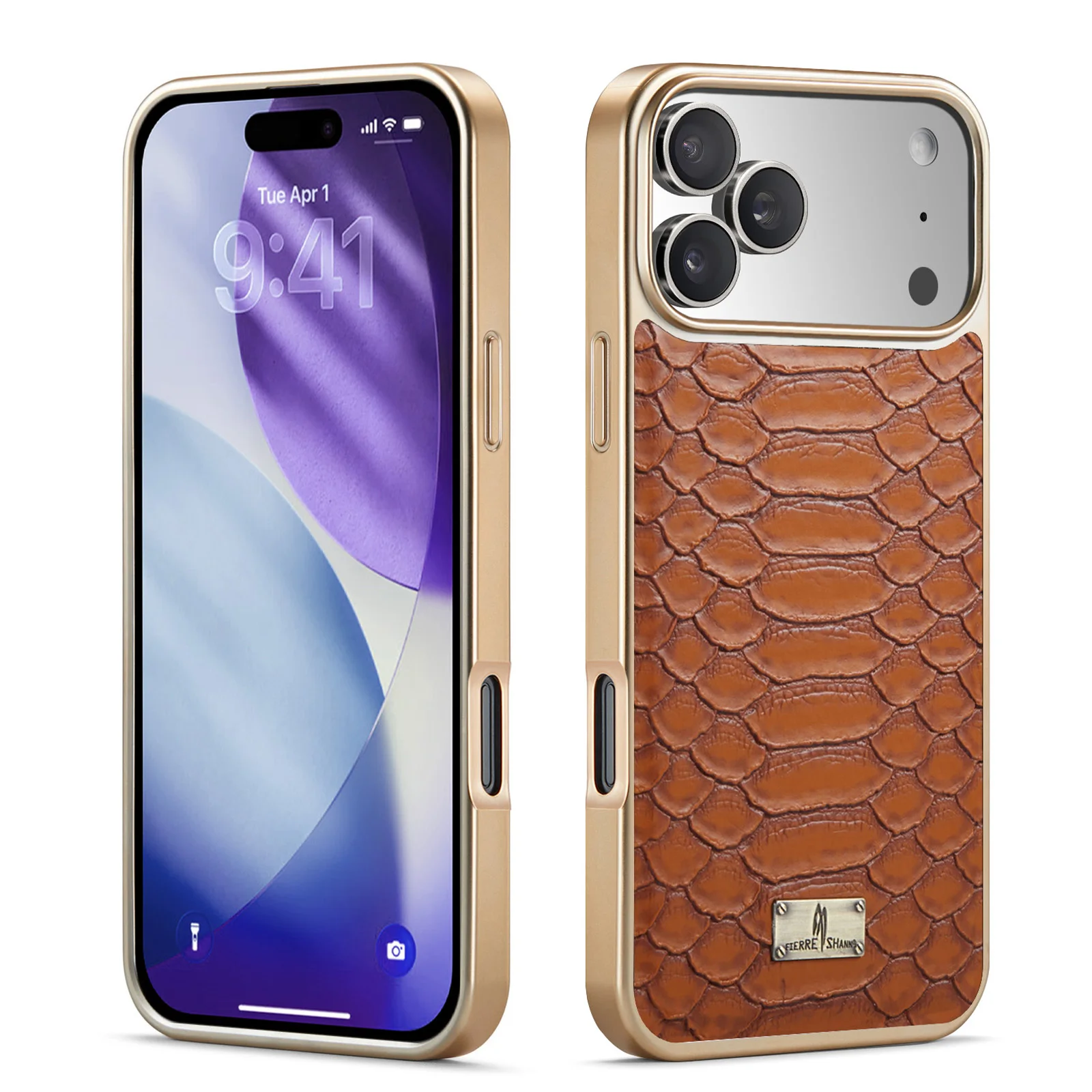 Elegant Plating Leather Phone Case with 3D Embossed Texture - Soft Shockproof Shell Cover