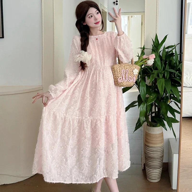 فستان شيفون ربيعي للأمهات لعام 2025 بأكمام طويلة و...