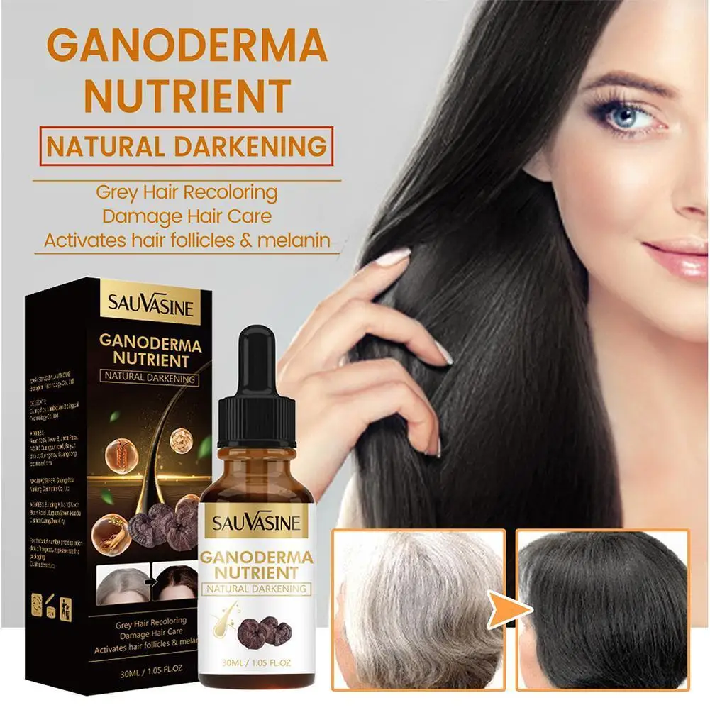 

30ml Anti-greying Hair Essence Ganoderma Hair Care Oil Darkening Graying Natural Essence Hair Essential Oil Anti Nutrient I4U6