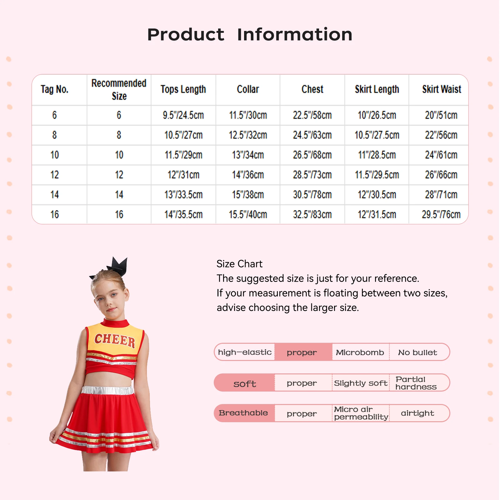 Kinder Mädchen Cheerleader Cheerleading Tanz Performance Kostüm Buchstaben bedrucktes Crop Top mit metallisch gestreiften Rock und Shorts – Detail 3