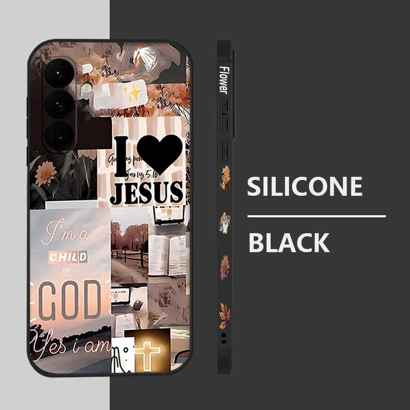 Divine Artistry Jesus Collage Pattern Soft Phone Case