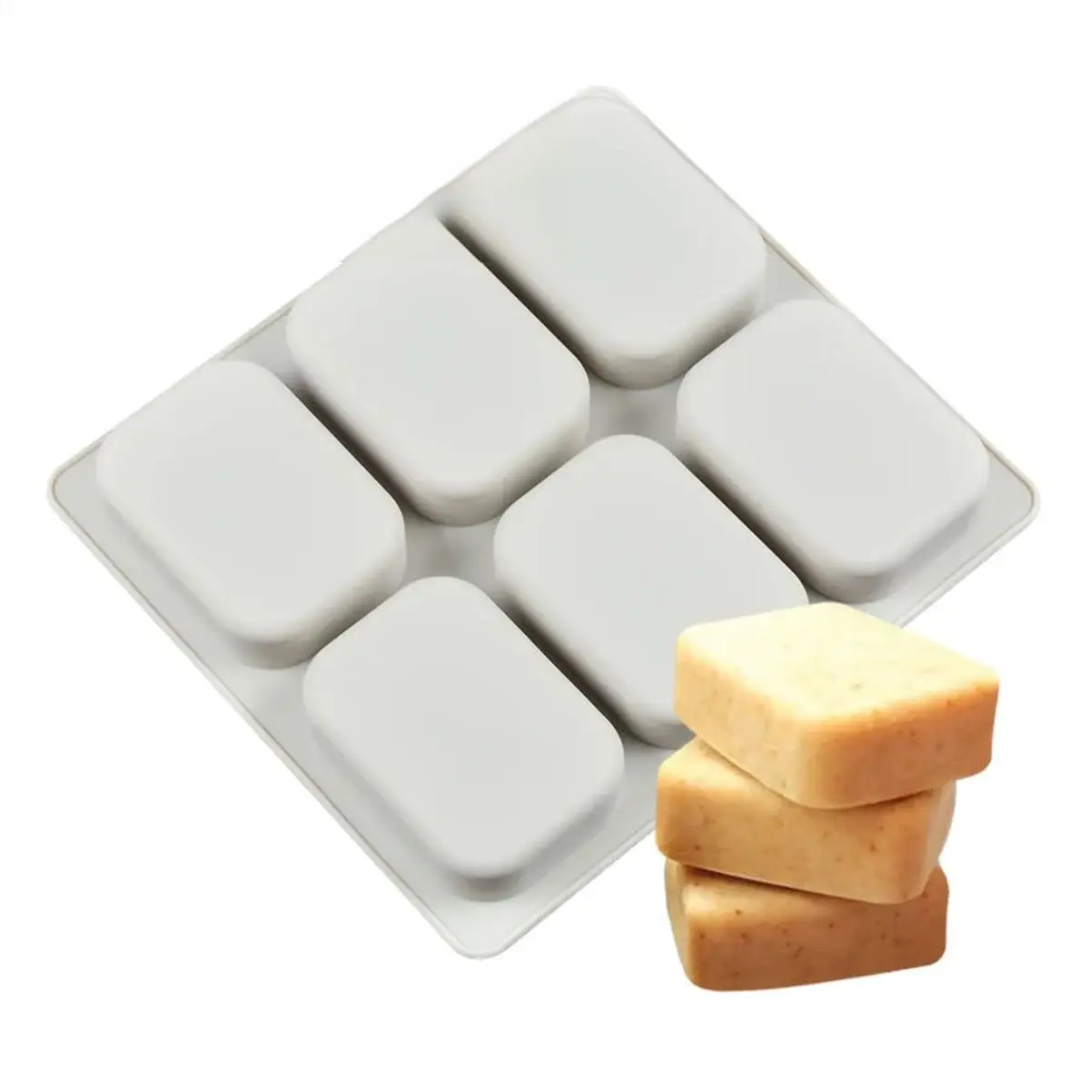 Silicone Soap Molds 6/8 Holes Large Square Shape DIY Kitchen Tools Handmade Soap Making Craft Forms Moulds Tray