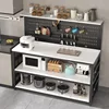 Modern Creative Kitchen Cabinets with Perforated Board Multifunctional Food Preparation Table Integrated Kitchen Storage Cabinet 4