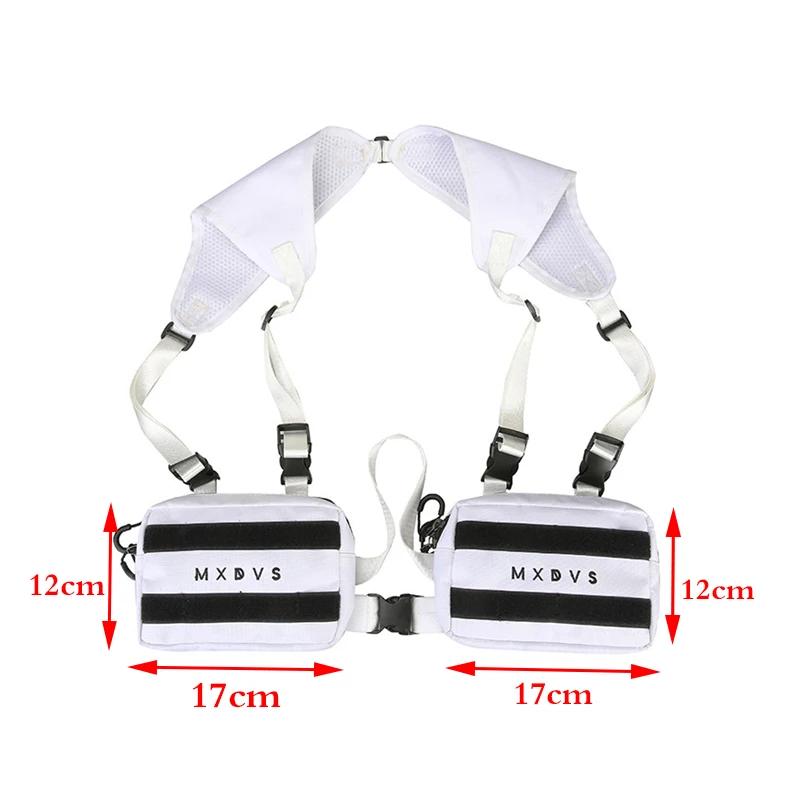 Streetwear Punk Chest Rig Bag For Unisex Hip-Hop Tactical Chest Bags Functionality Vest Fanny pack Women Phone pocket Wallet Sling Chest Bag