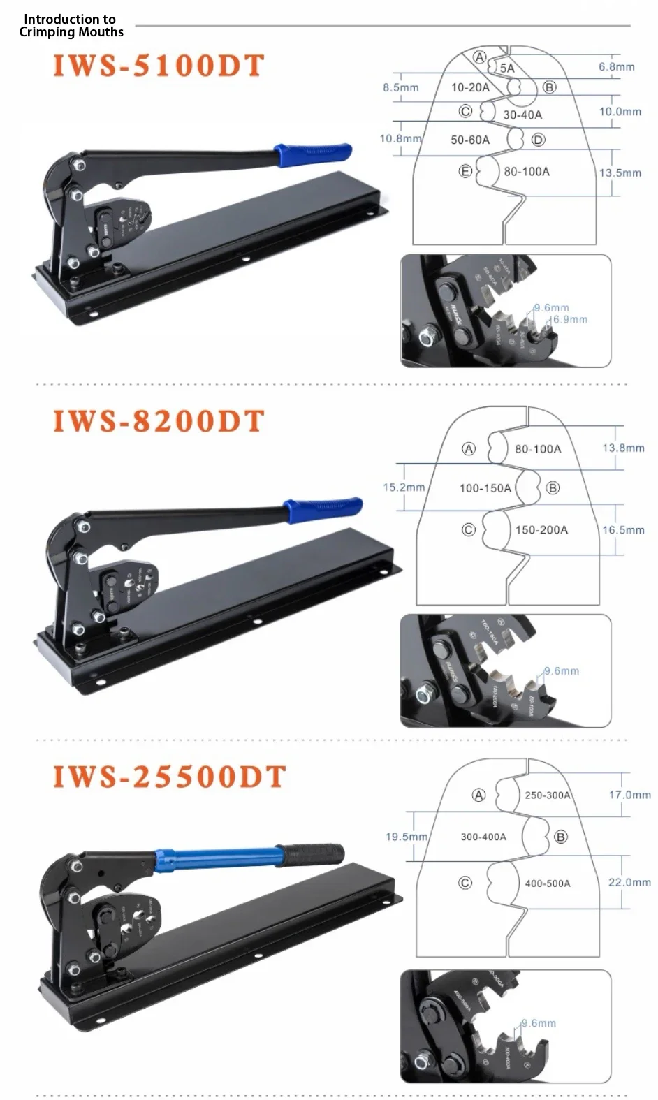 Desktop IWS - 8200DT OT Open Nose Crimping Pliers U shaped Cold pressed Terminal