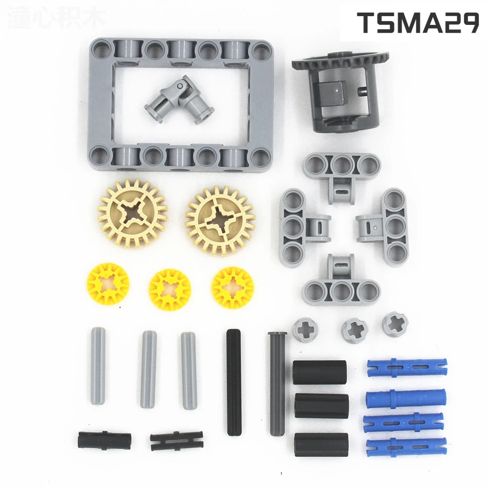 MOC Suspension Educational Kit Building Block Technical 29pcs/10pcs Differential GearBox Pack Brick Compatible Legoeds